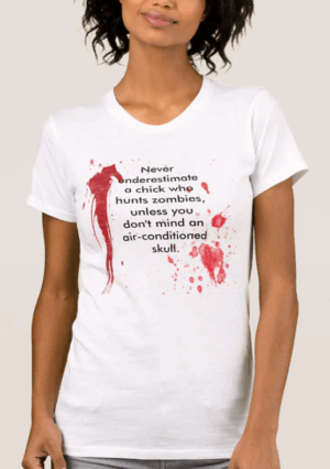 Zombie chick fitted t-shirt