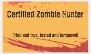 Certified Zombie Hunter ID Card