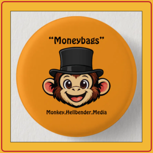 Khaki Macaque Monkey Button - Moneybags