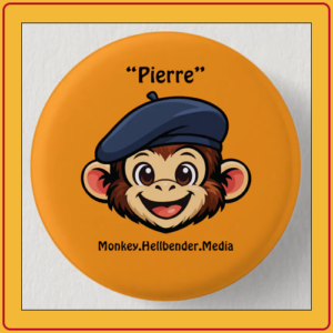 Khaki Macaque Monkey Button - Pierre