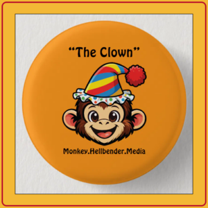 Khaki Macaque Monkey Button - The Clown