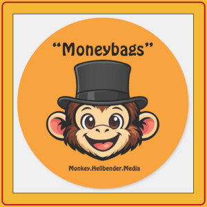 Khaki Macaque Monkey Sticker - Moneybags