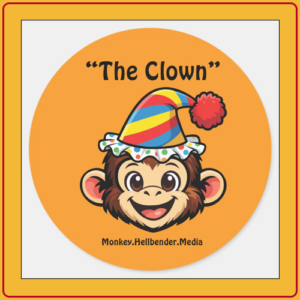 Khaki Macaque Monkey Sticker - The Clown