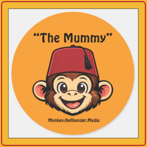 Khaki Macaque Monkey Sticker - The Mummy